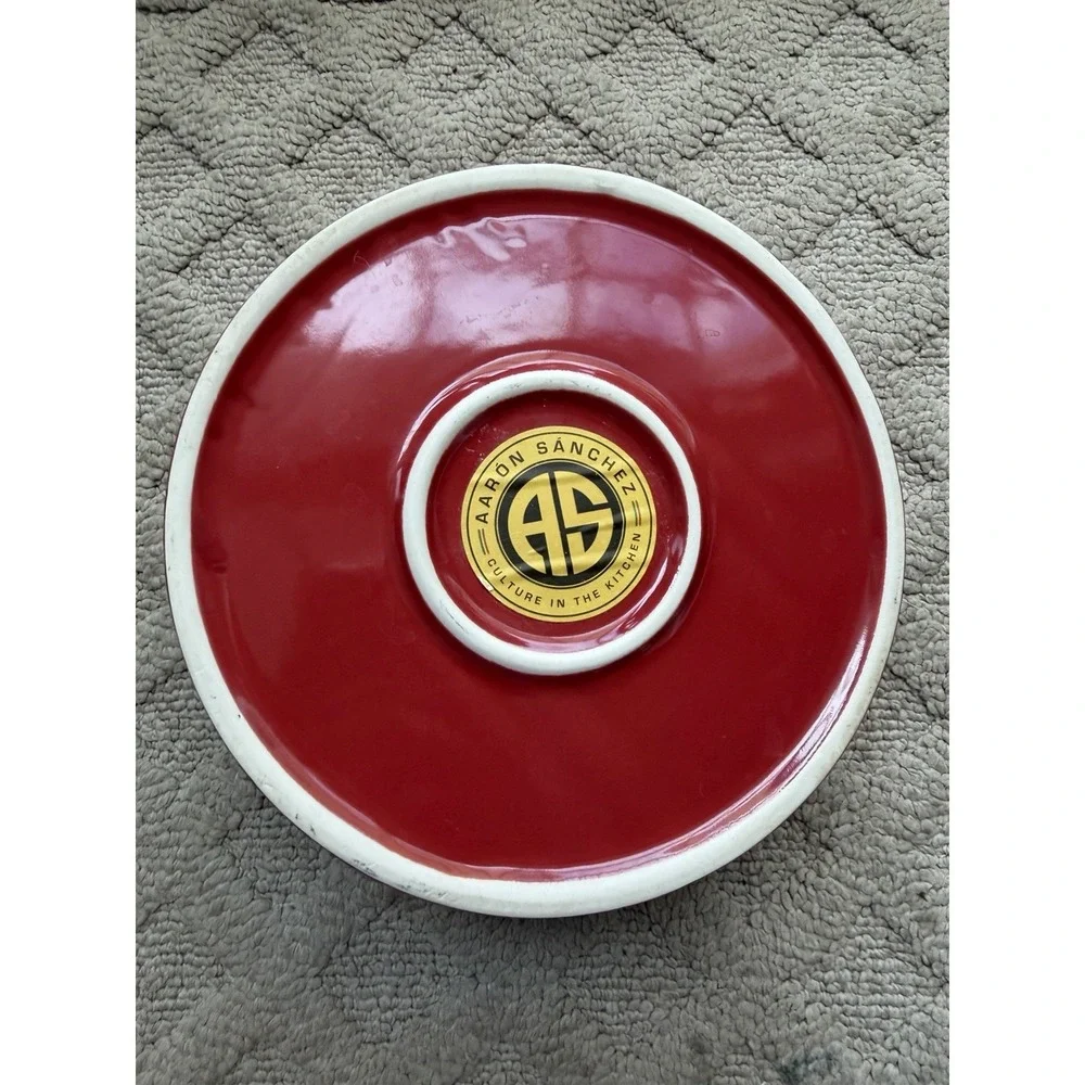 Aaron Sanchez Culture in the Kitchen Ceramic Baking round handle dish Red